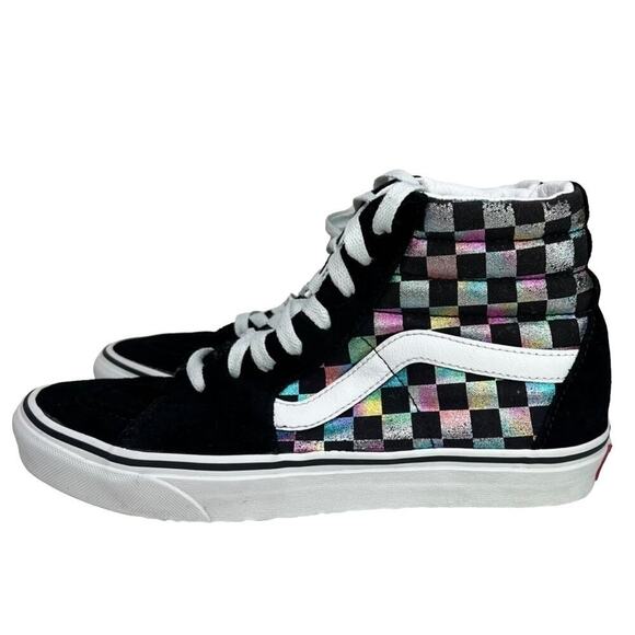 Vans High Top Iridescent Checkerboard Size 8.5 - Picture 1 of 5
